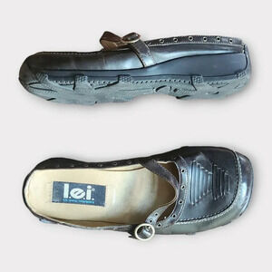 Vintage l.e.i. Mules Womens Size 6M Chunky Heel 90s Y2K